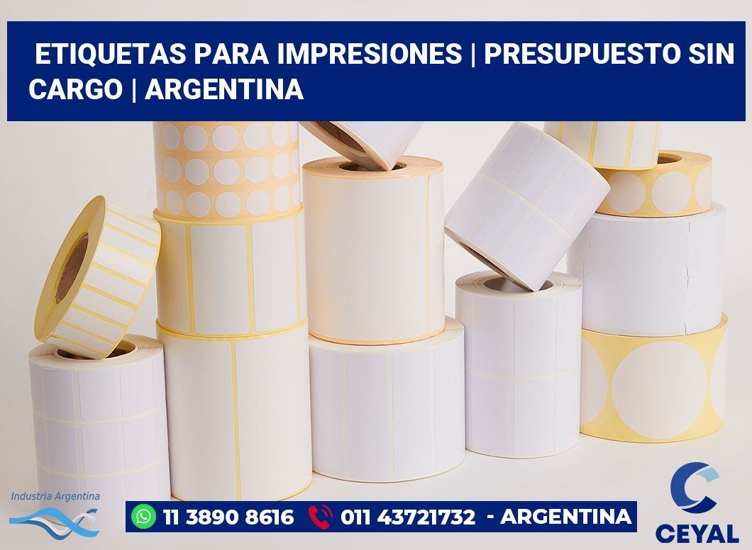 Etiquetas para impresiones | Presupuesto sin cargo | Argentina