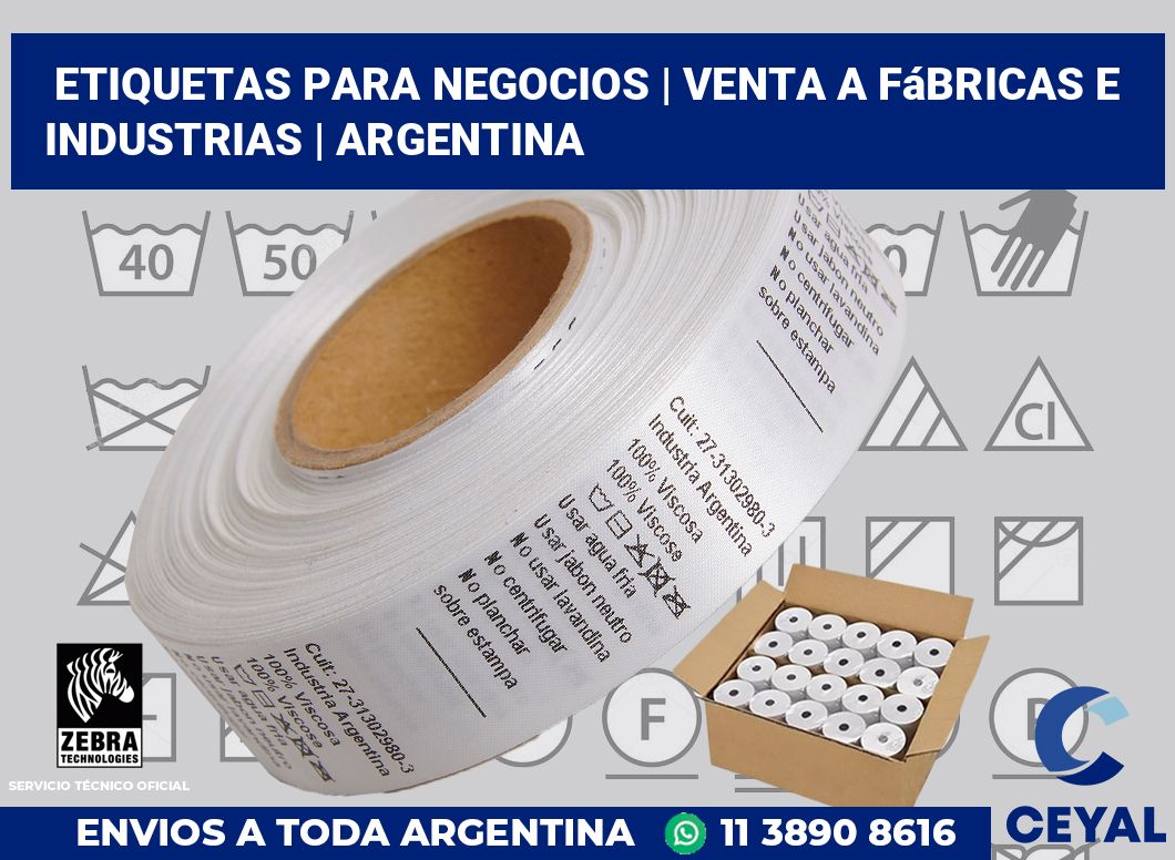 Etiquetas para negocios | Venta a fábricas e industrias | Argentina