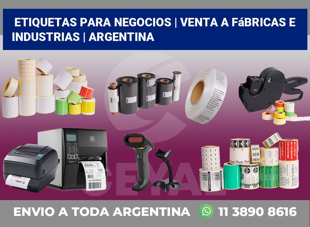 Etiquetas para negocios | Venta a fábricas e industrias | Argentina