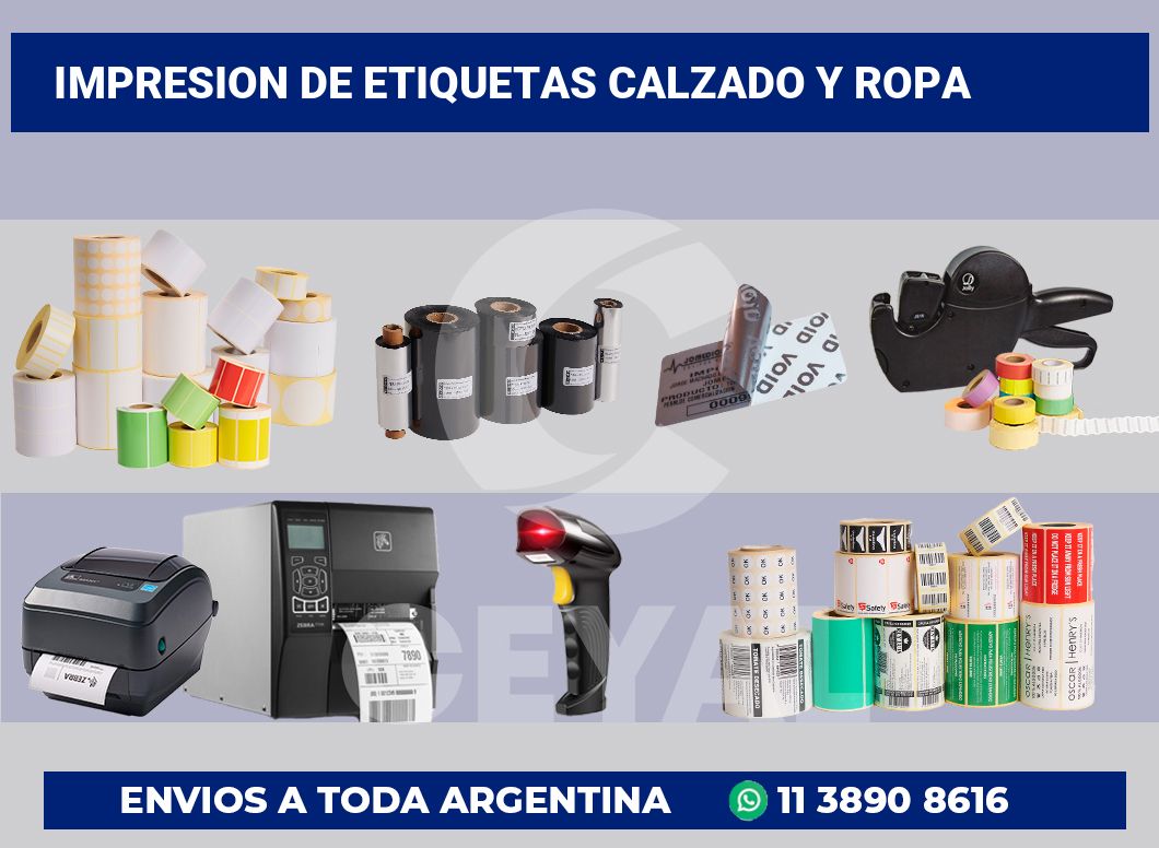 Impresion de etiquetas Calzado y ropa