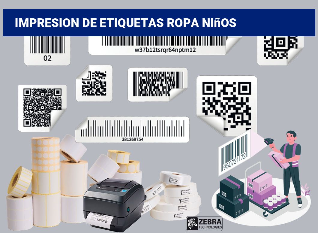 Impresion de etiquetas ropa niños