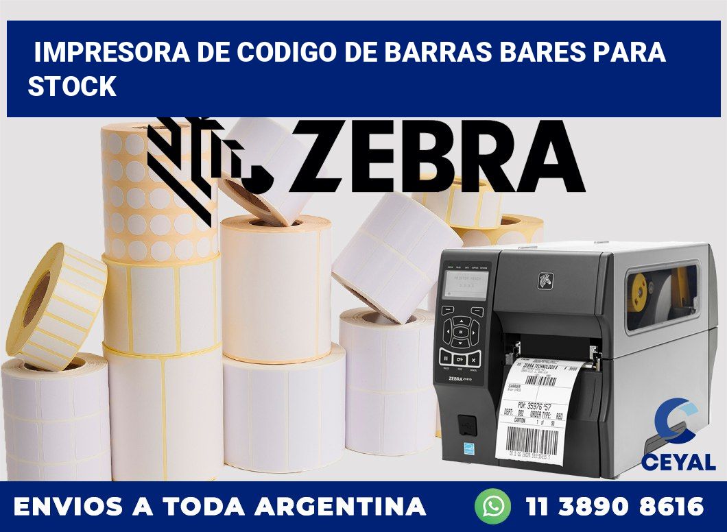 Impresora de codigo de barras Bares para stock