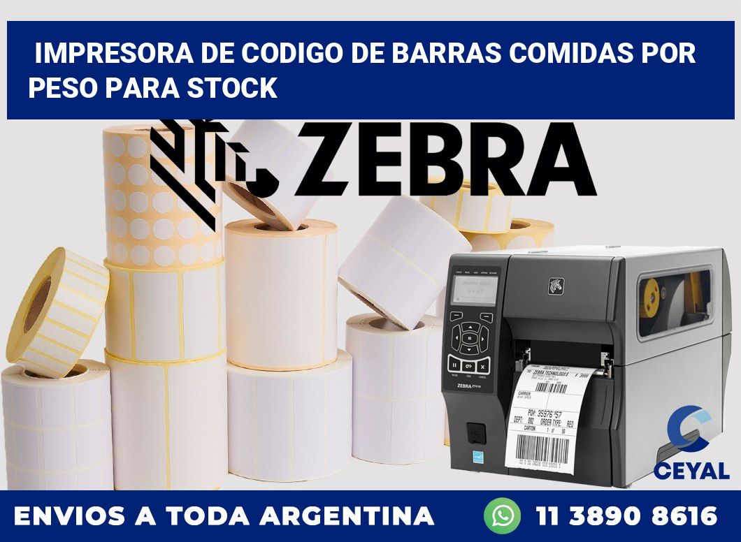 Impresora de codigo de barras Comidas por peso para stock