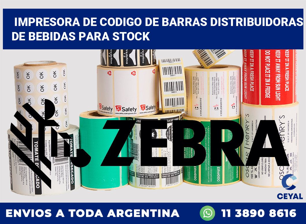 Impresora de codigo de barras Distribuidoras de bebidas para stock