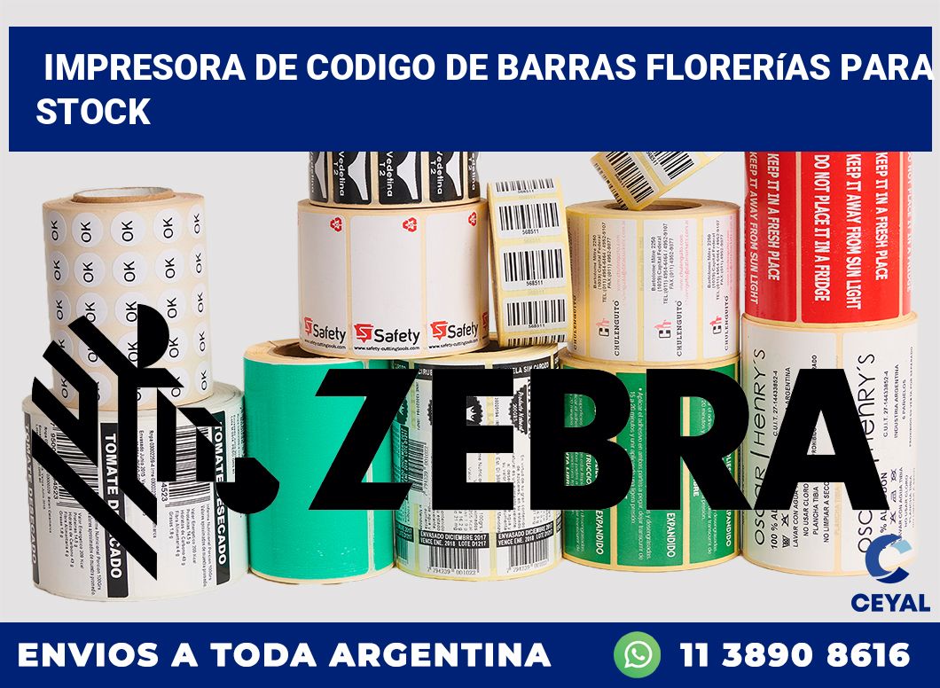 Impresora de codigo de barras Florerías para stock