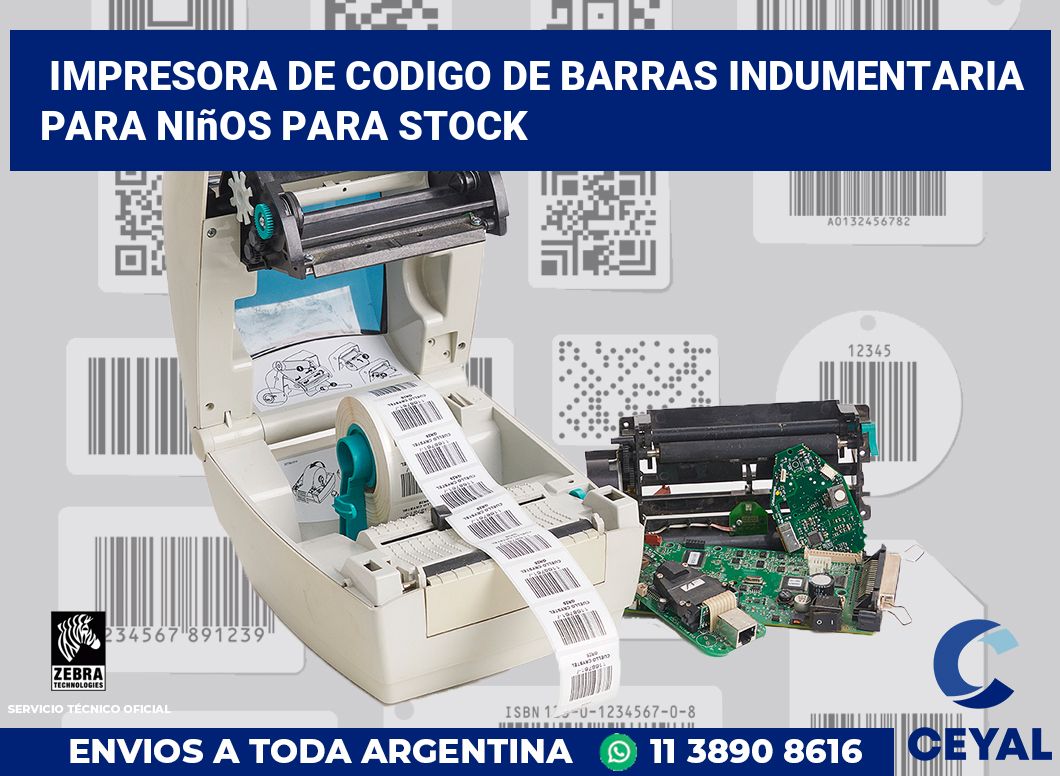 Impresora de codigo de barras Indumentaria para niños para stock
