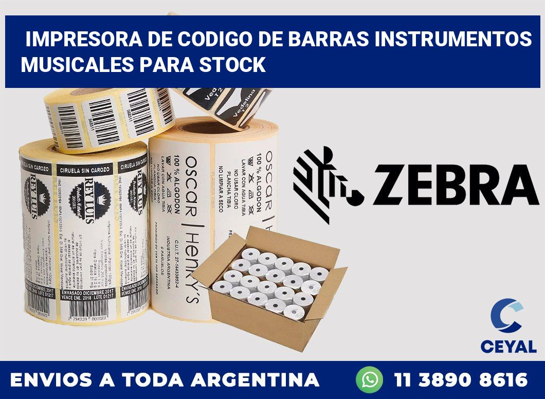 Impresora de codigo de barras Instrumentos musicales para stock
