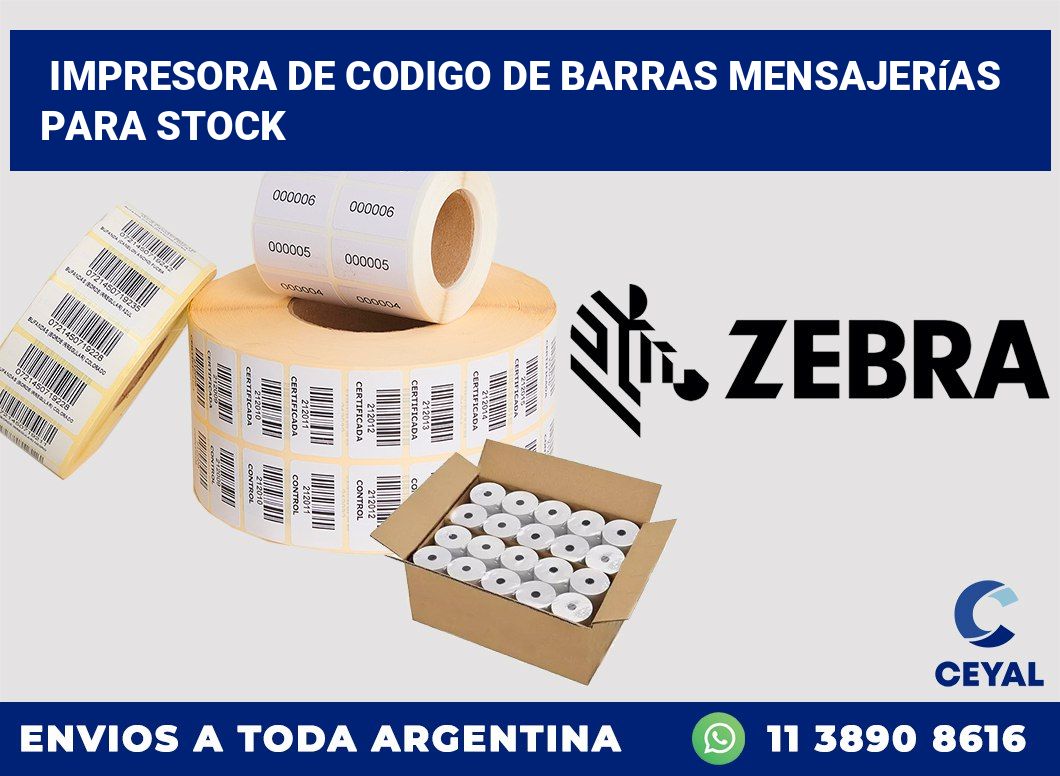 Impresora de codigo de barras Mensajerías para stock
