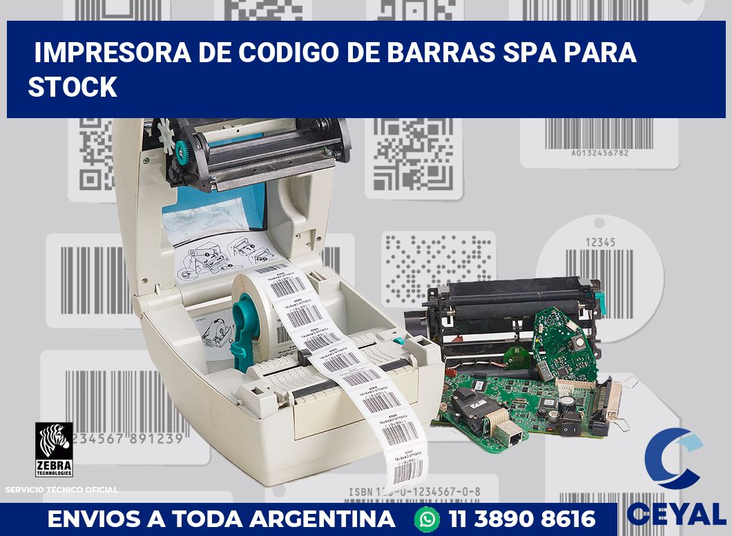 Impresora de codigo de barras SPA para stock