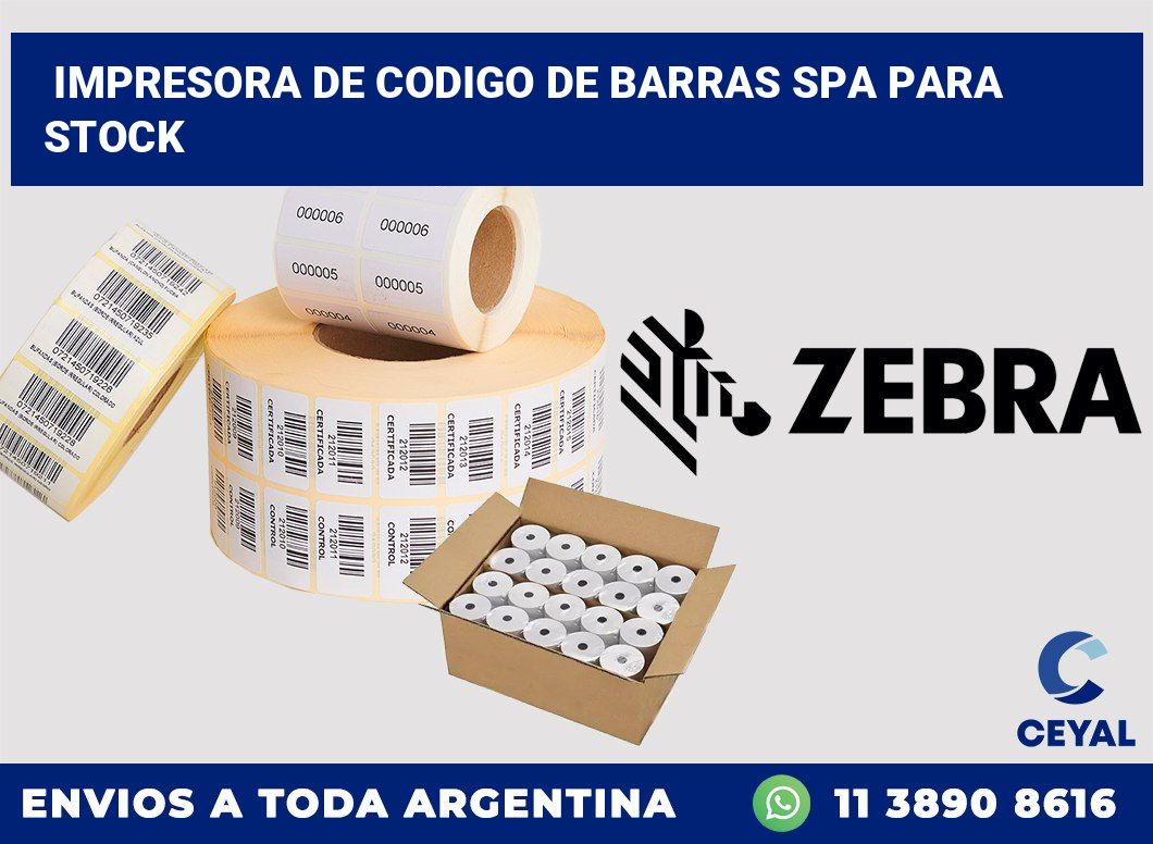 Impresora de codigo de barras SPA para stock