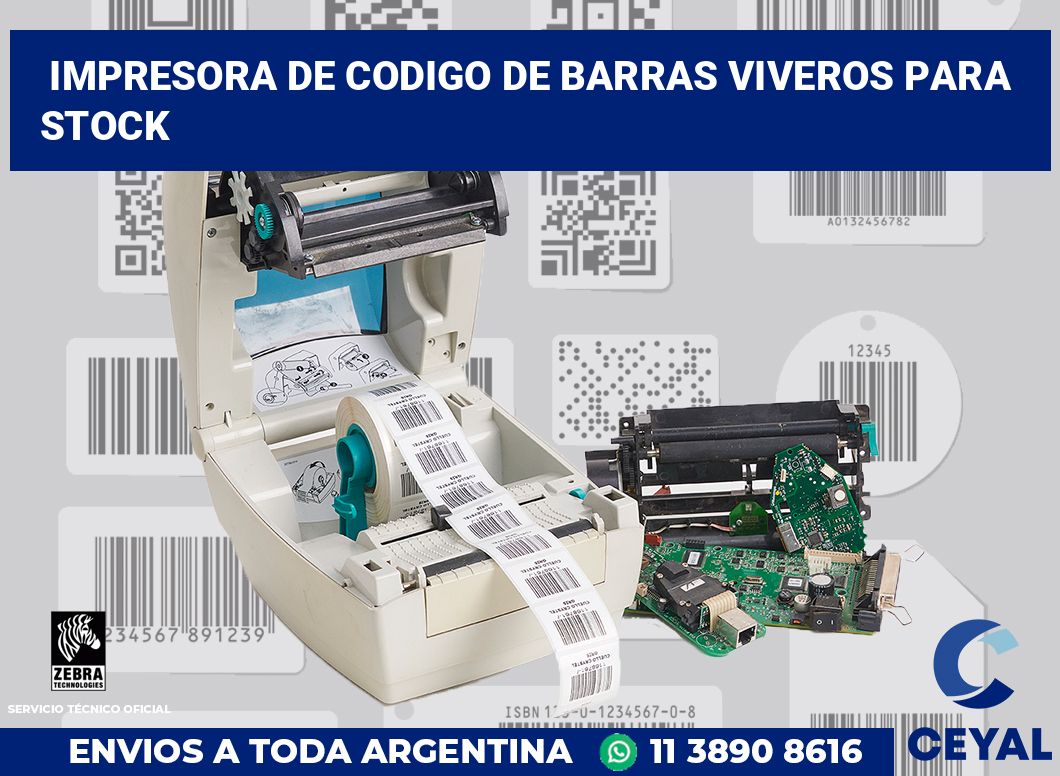 Impresora de codigo de barras Viveros para stock