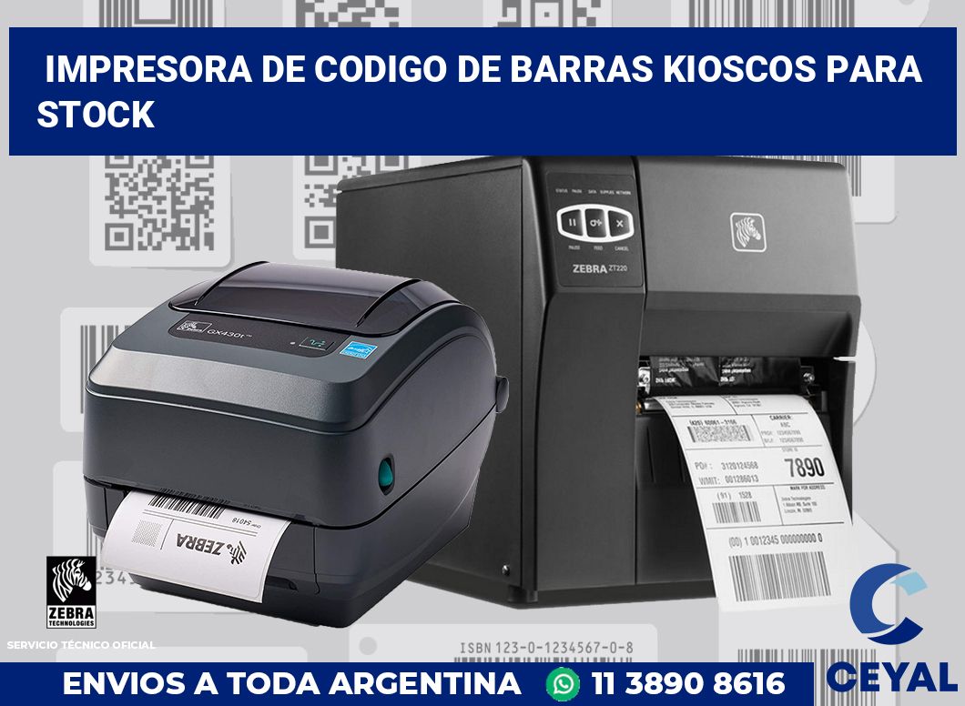 Impresora de codigo de barras kioscos para stock
