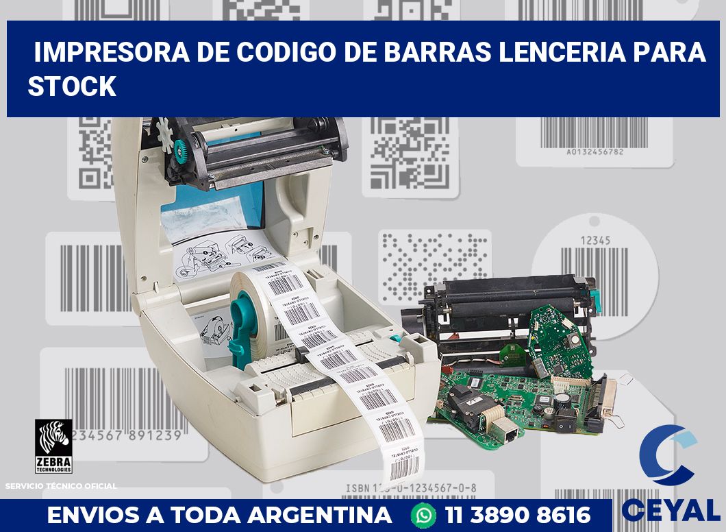 Impresora de codigo de barras lenceria para stock