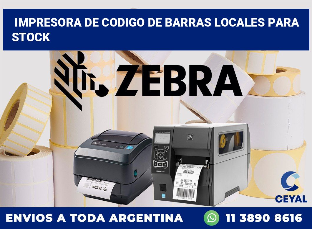 Impresora de codigo de barras locales para stock