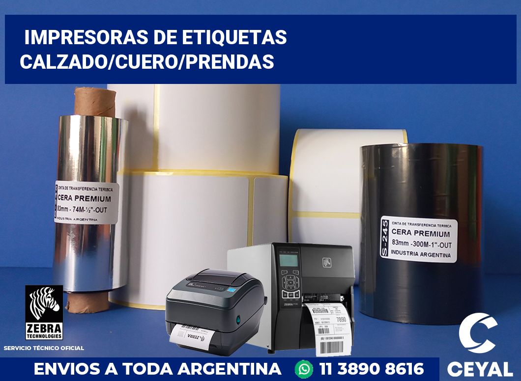 Impresoras de etiquetas Calzado/cuero/prendas