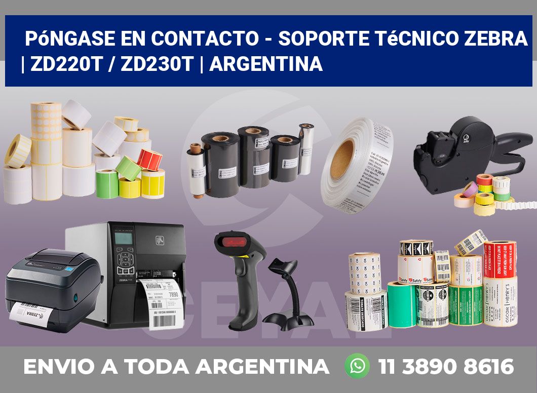 Póngase en contacto – soporte técnico Zebra | ZD220t / ZD230t | Argentina