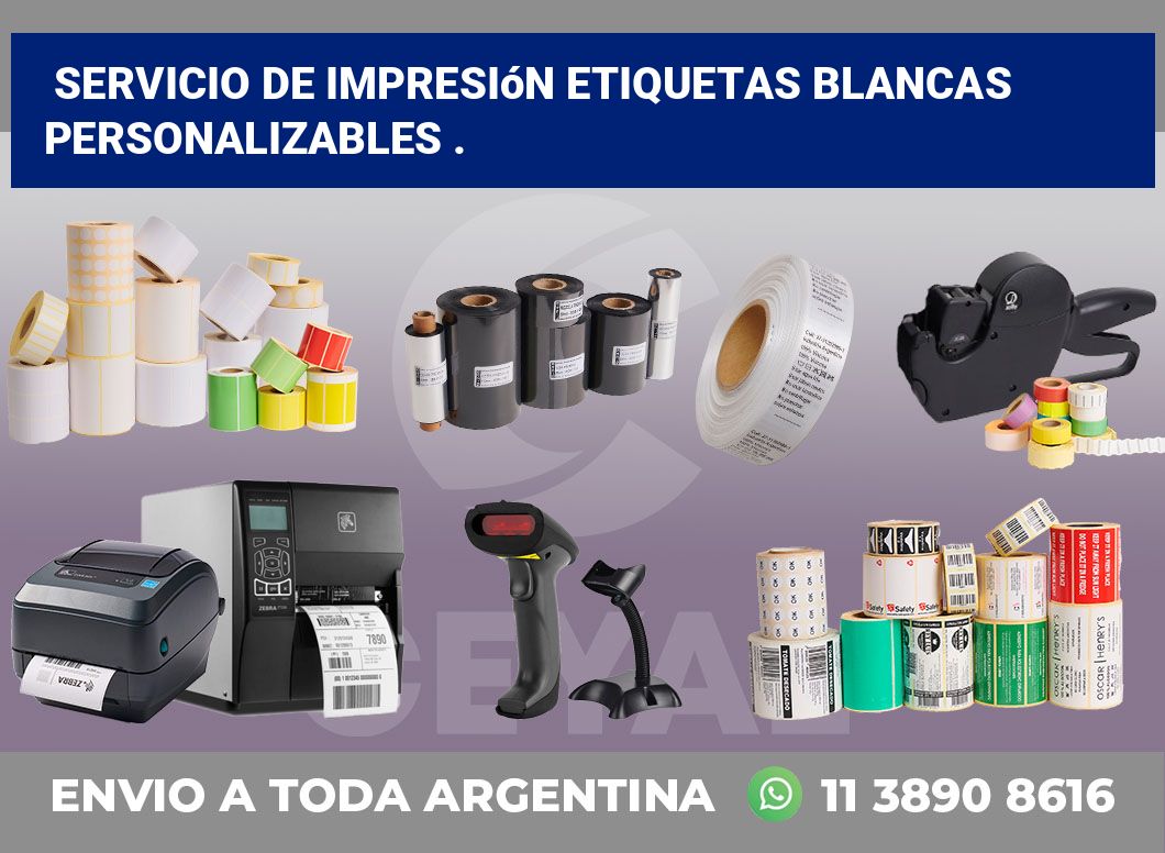 Servicio de impresión etiquetas blancas personalizables .