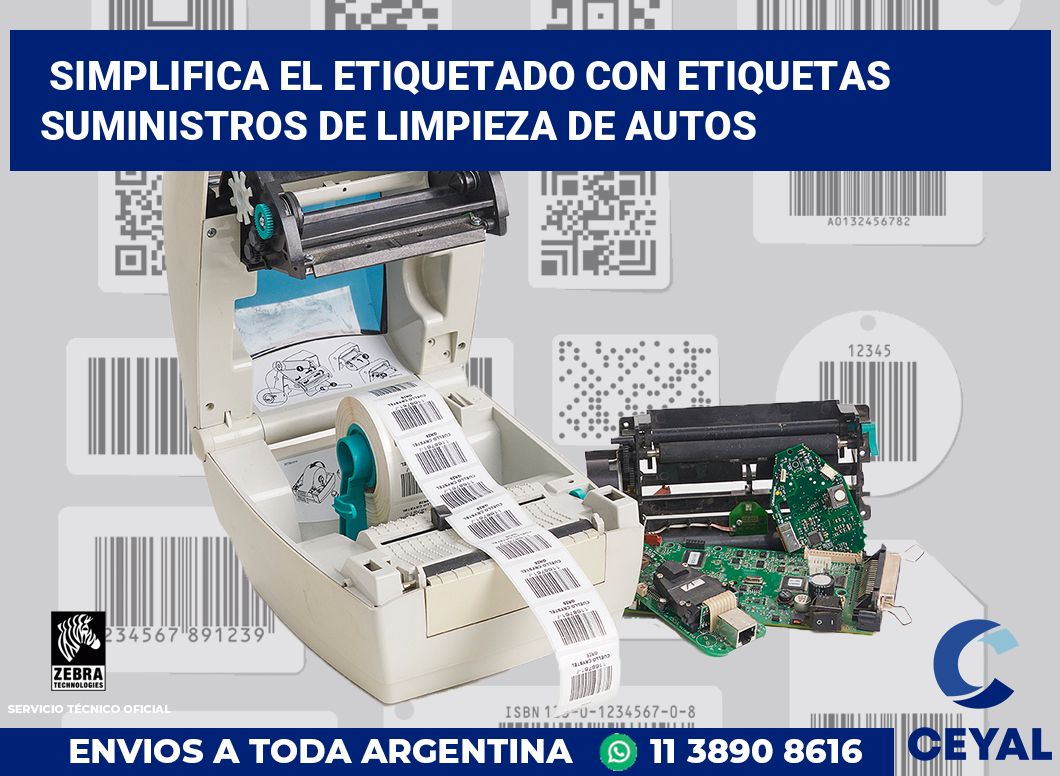 Simplifica el Etiquetado con Etiquetas Suministros de Limpieza de Autos