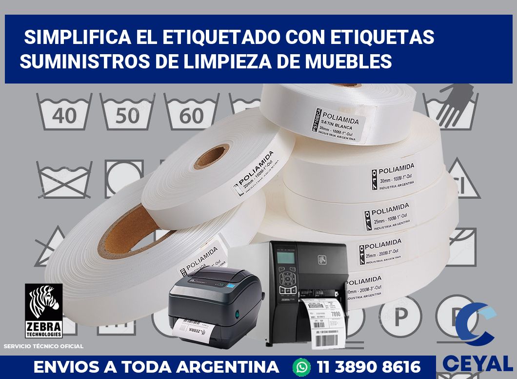 Simplifica el Etiquetado con Etiquetas Suministros de Limpieza de Muebles