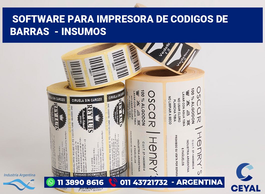 Software para impresora de codigos de barras  - Insumos