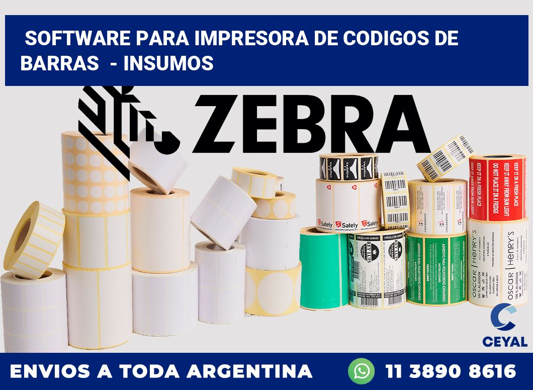 Software para impresora de codigos de barras  – Insumos