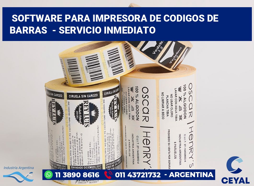 Software para impresora de codigos de barras  - Servicio inmediato
