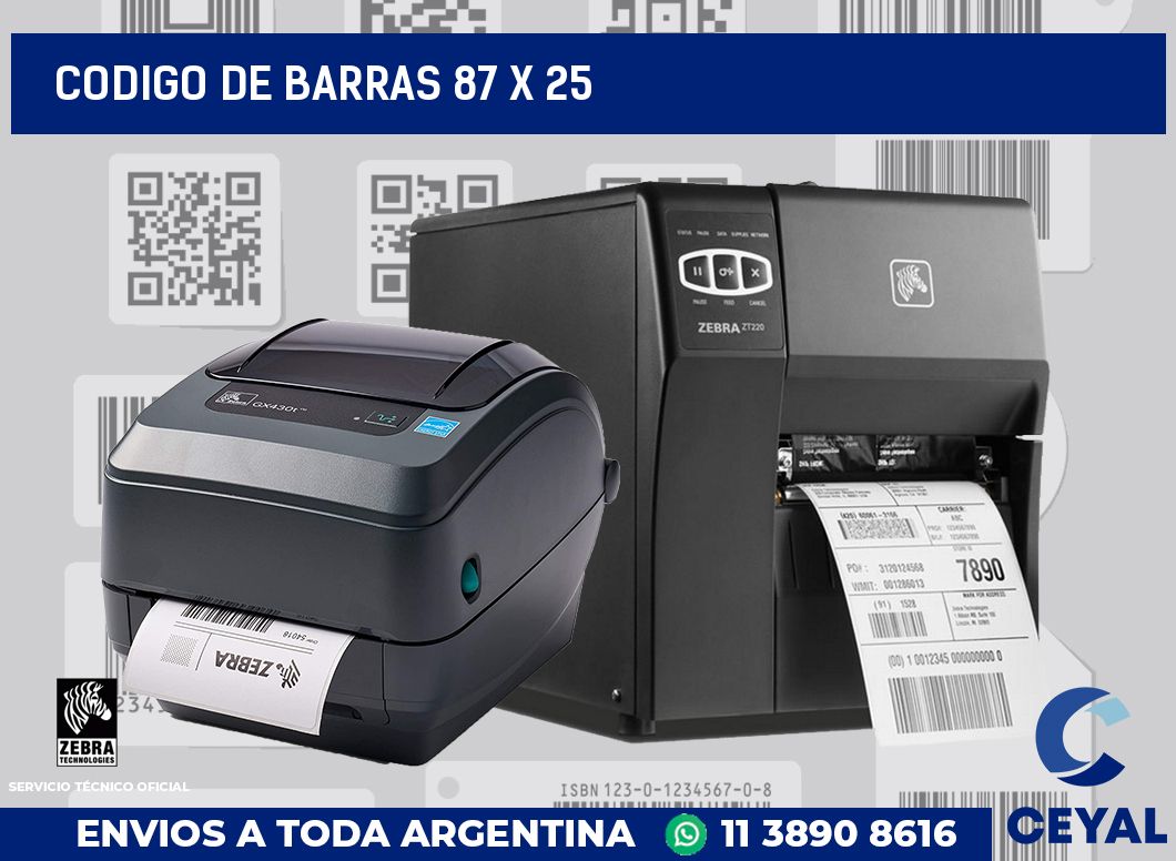 codigo de barras 87 x 25