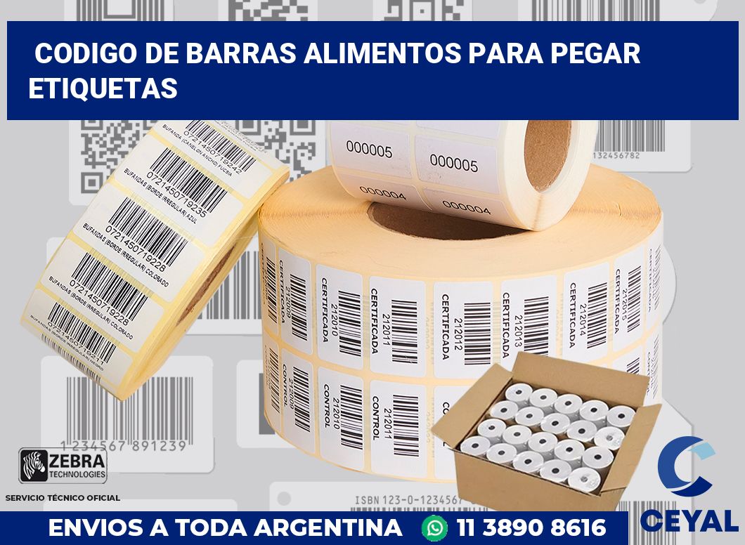 codigo de barras alimentos para pegar etiquetas