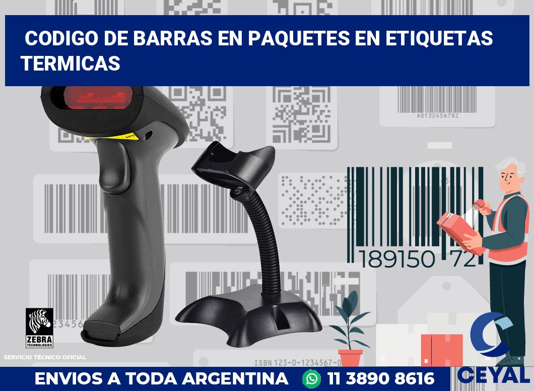 codigo de barras en paquetes en etiquetas termicas