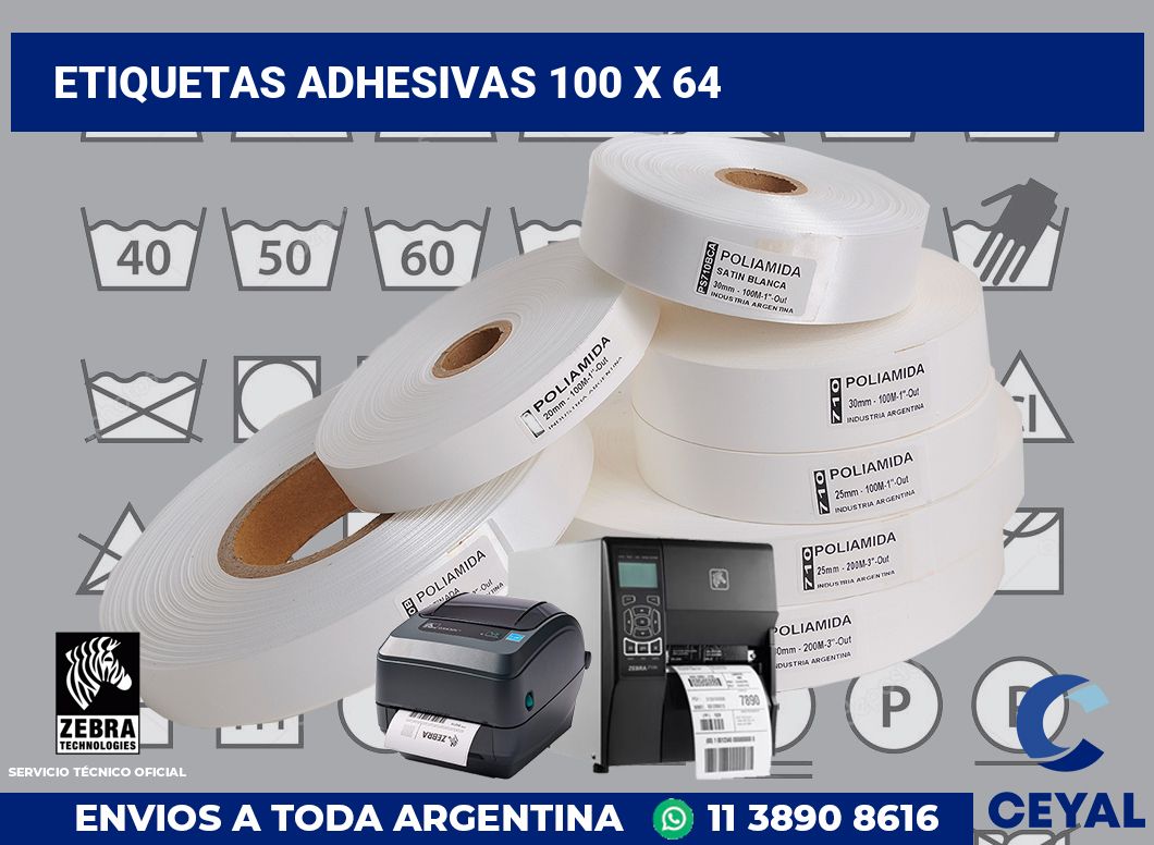 etiquetas adhesivas 100 x 64