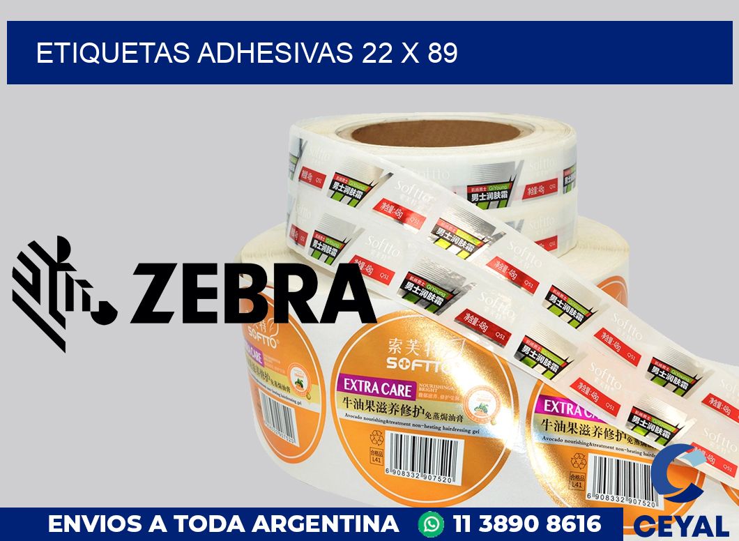 etiquetas adhesivas 22 x 89