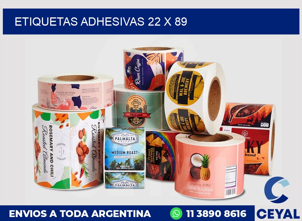 etiquetas adhesivas 22 x 89