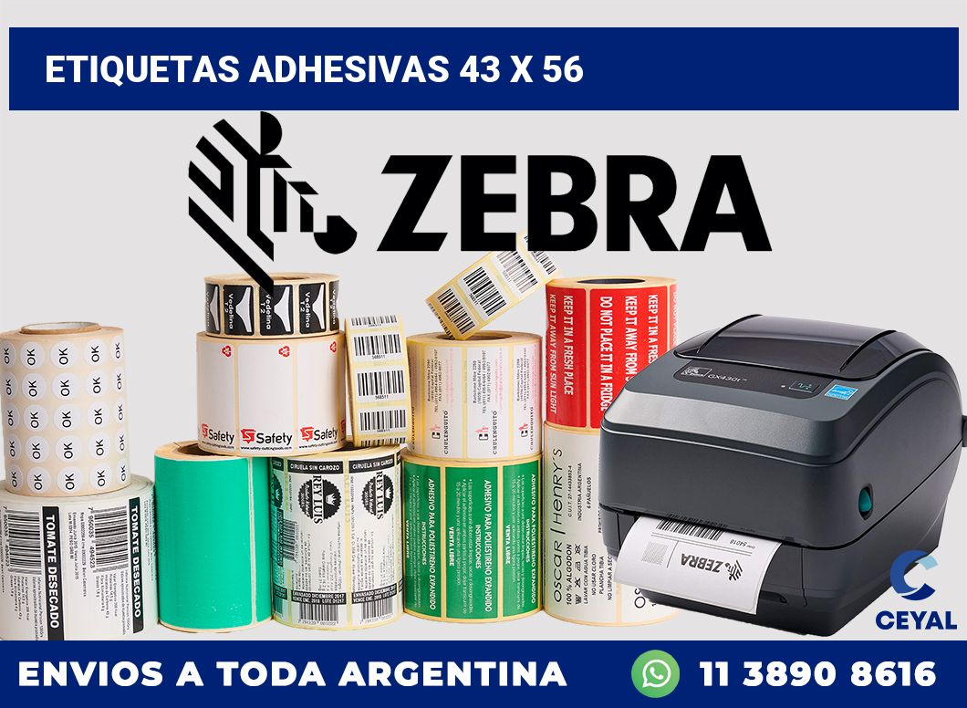 etiquetas adhesivas 43 x 56