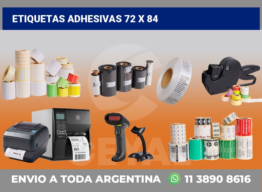 etiquetas adhesivas 72 x 84