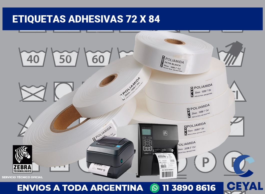 etiquetas adhesivas 72 x 84