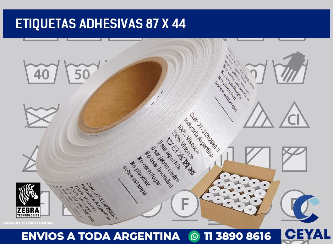 etiquetas adhesivas 87 x 44