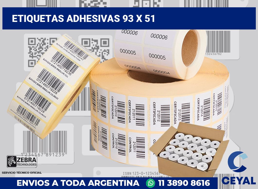 etiquetas adhesivas 93 x 51