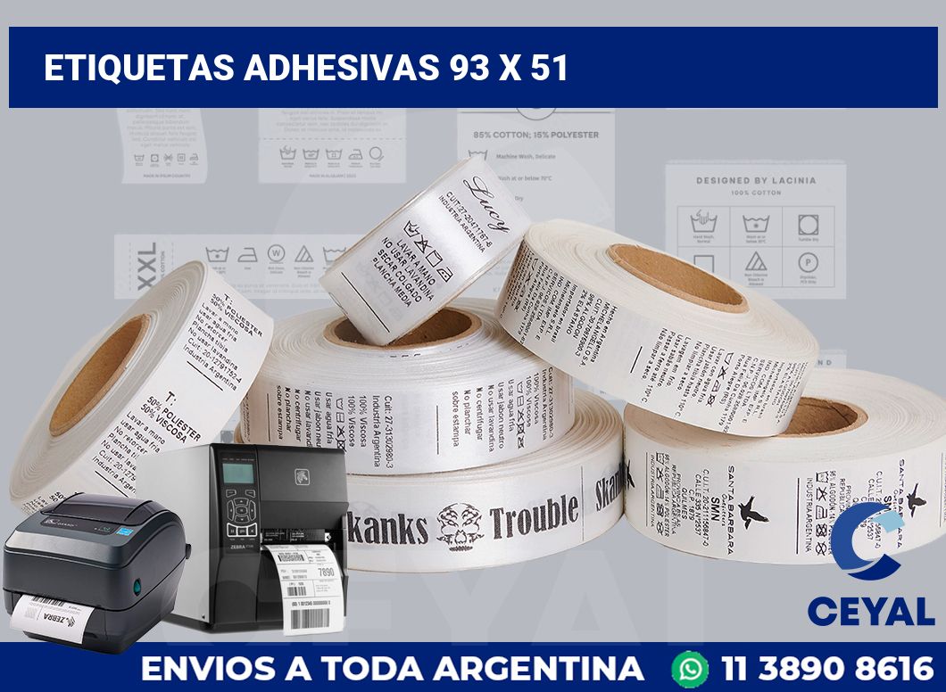 etiquetas adhesivas 93 x 51