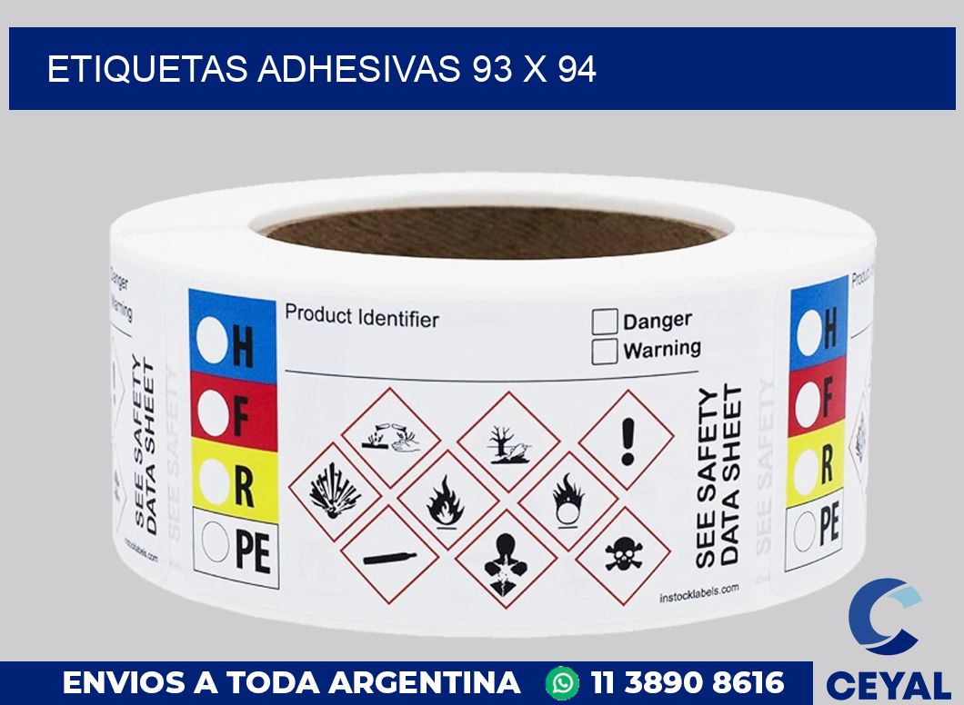 etiquetas adhesivas 93 x 94