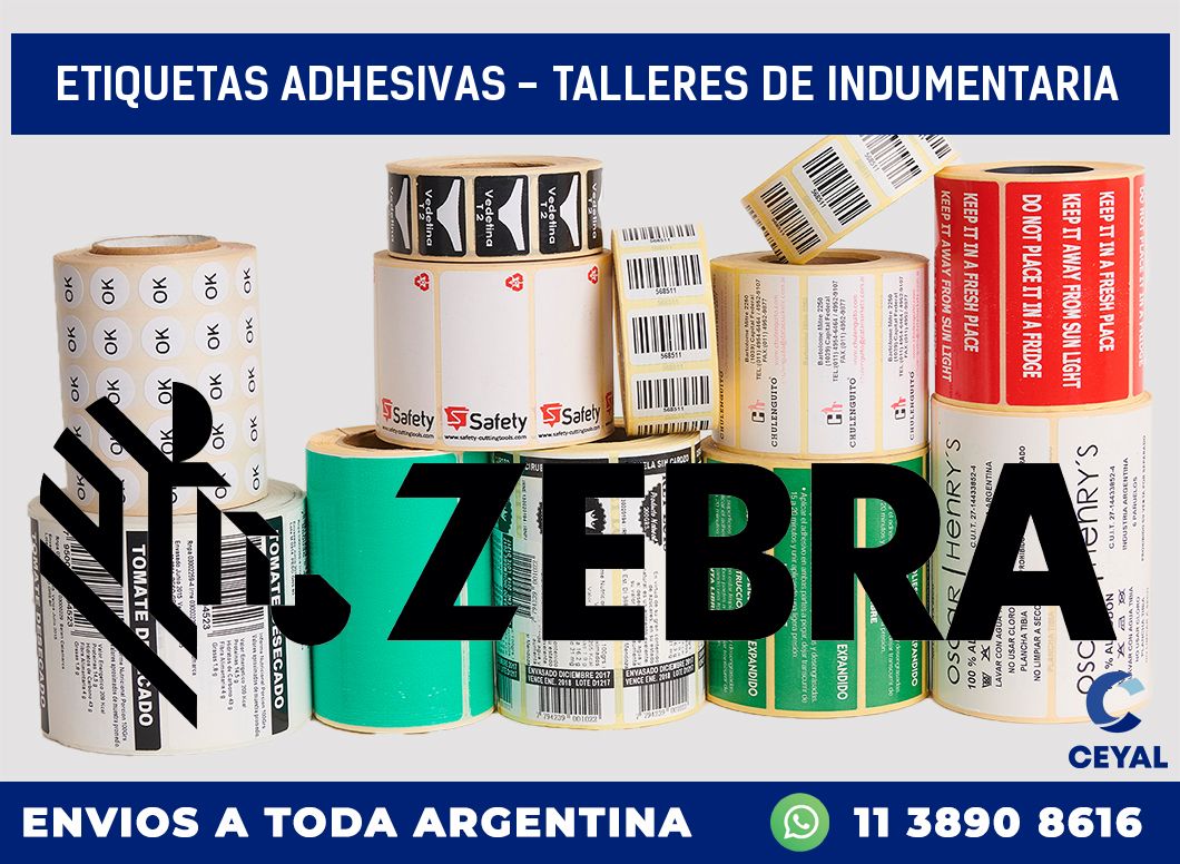 etiquetas adhesivas - Talleres de indumentaria