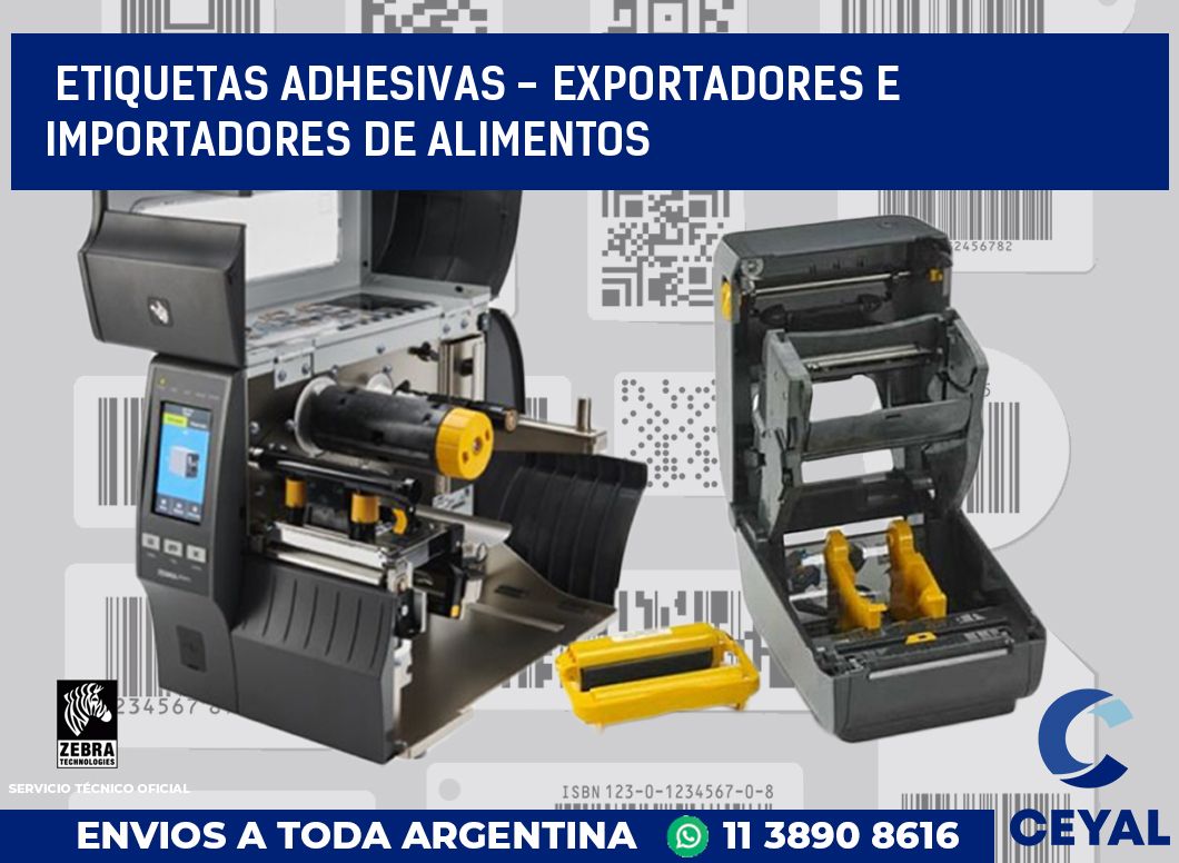 etiquetas adhesivas - exportadores e importadores de alimentos