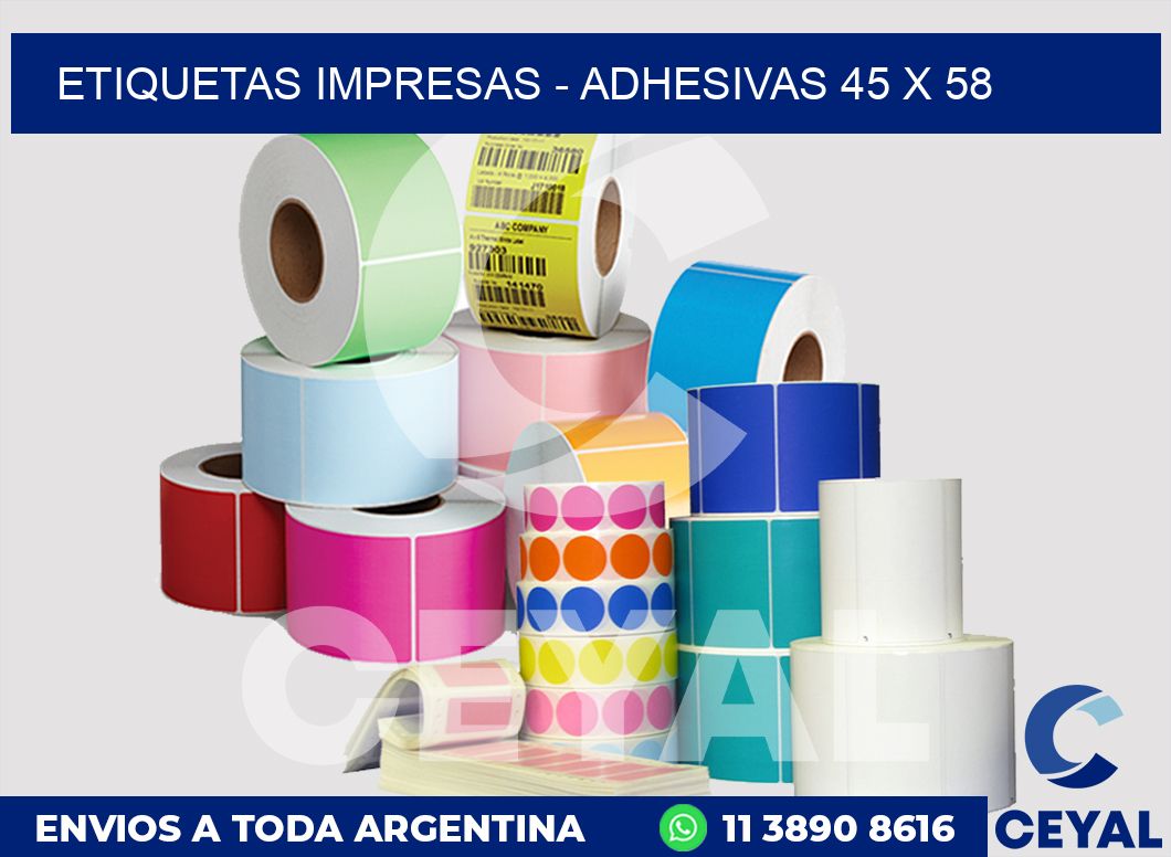 etiquetas impresas - Adhesivas 45 x 58