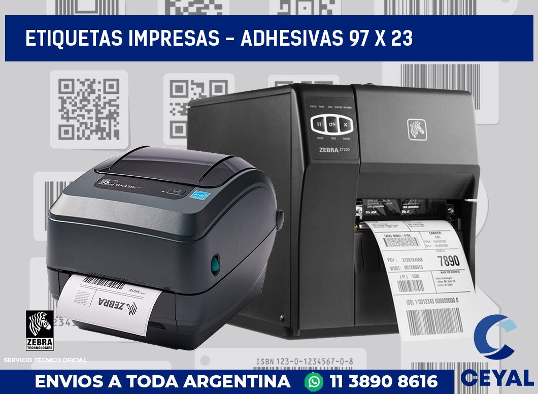 etiquetas impresas - Adhesivas 97 x 23