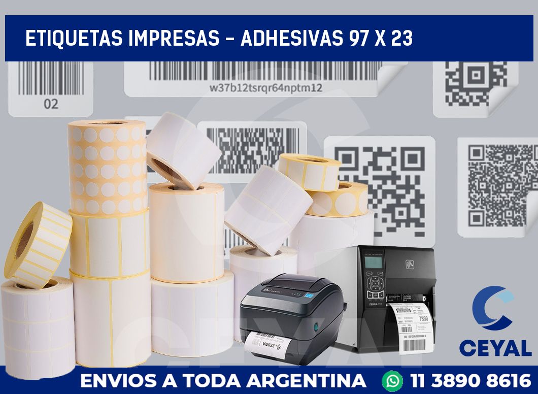 etiquetas impresas – Adhesivas 97 x 23