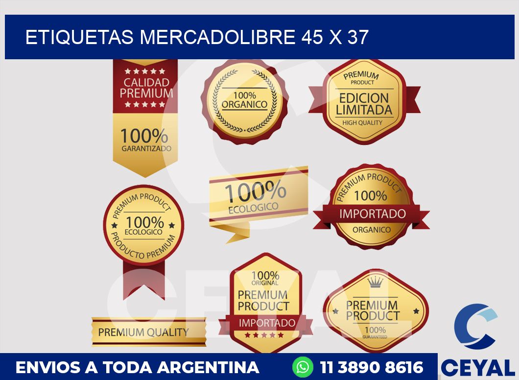 etiquetas mercadolibre 45 x 37