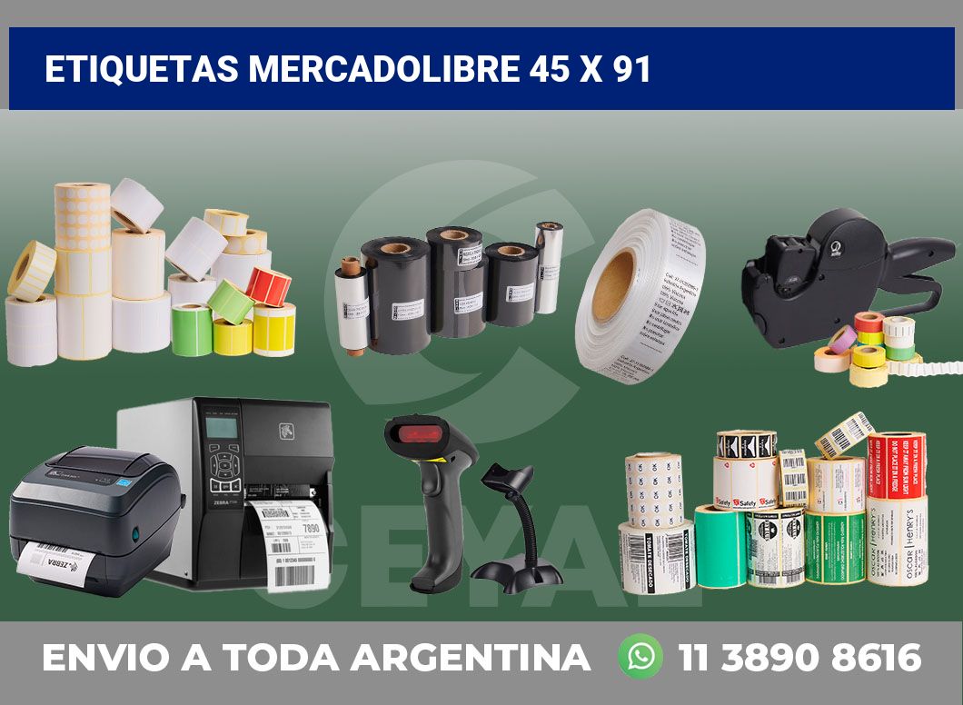 etiquetas mercadolibre 45 x 91