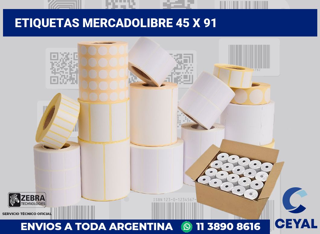 etiquetas mercadolibre 45 x 91