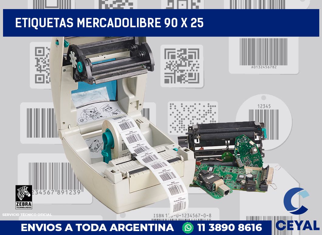 etiquetas mercadolibre 90 x 25