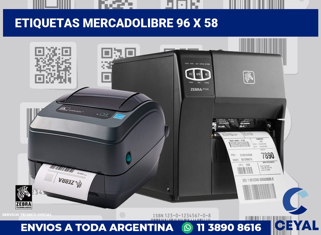 etiquetas mercadolibre 96 x 58