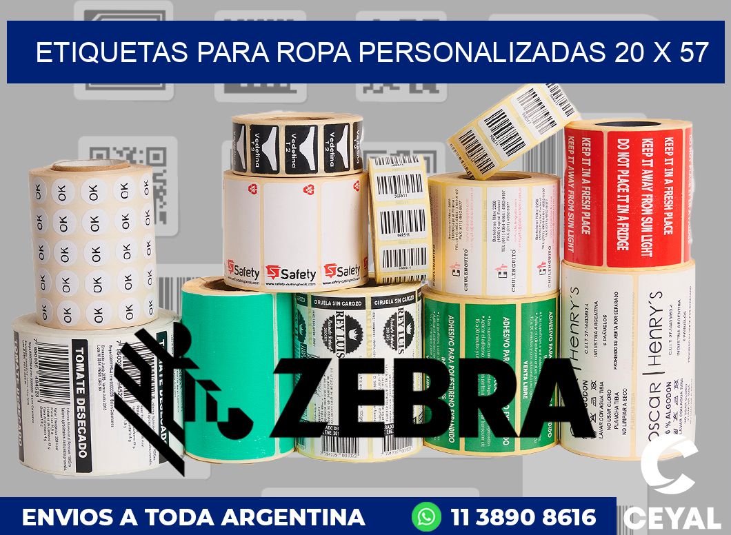etiquetas para ropa personalizadas 20 x 57
